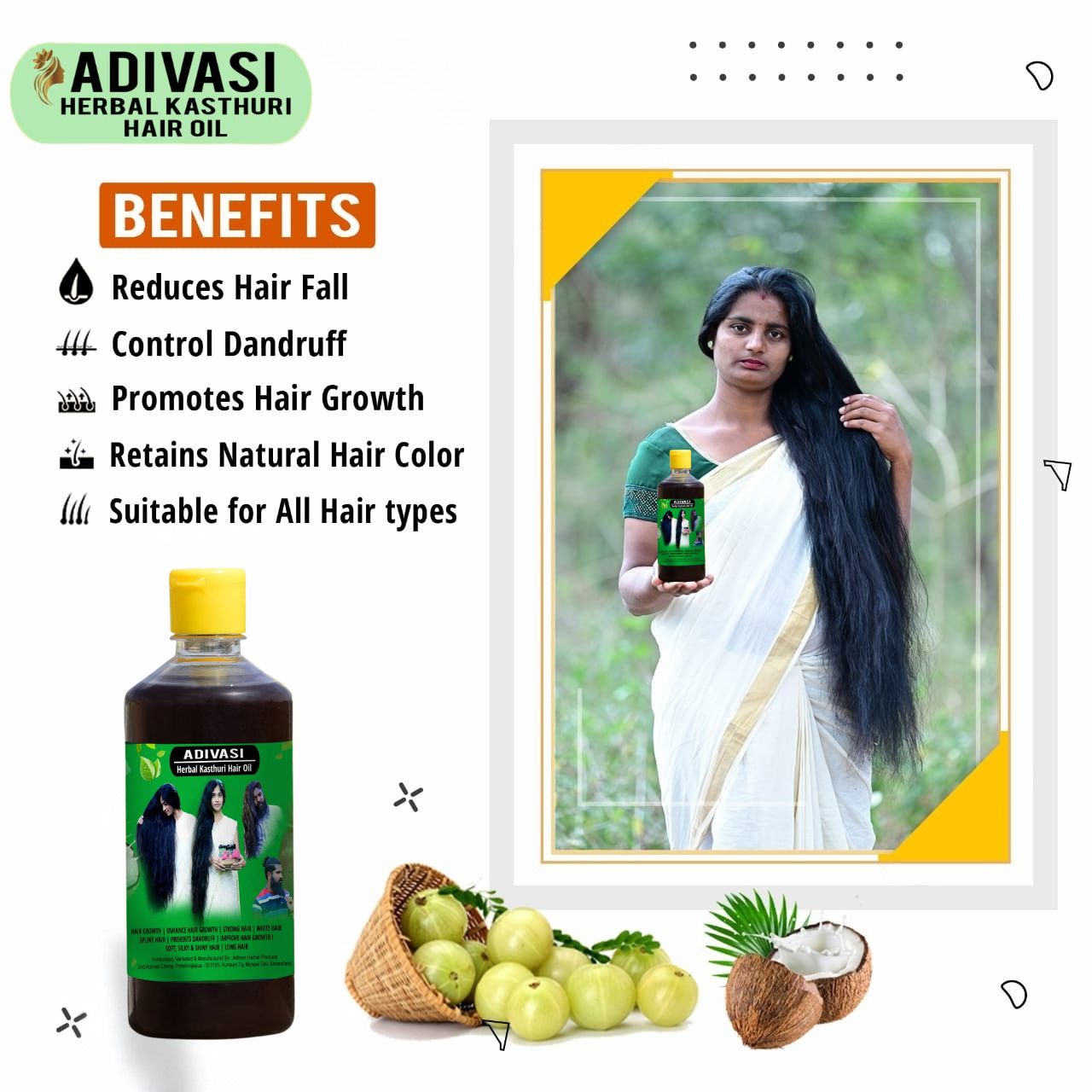 ADIVASI KASTHURI HERBAL HAIR OIL ALL VARIANTS