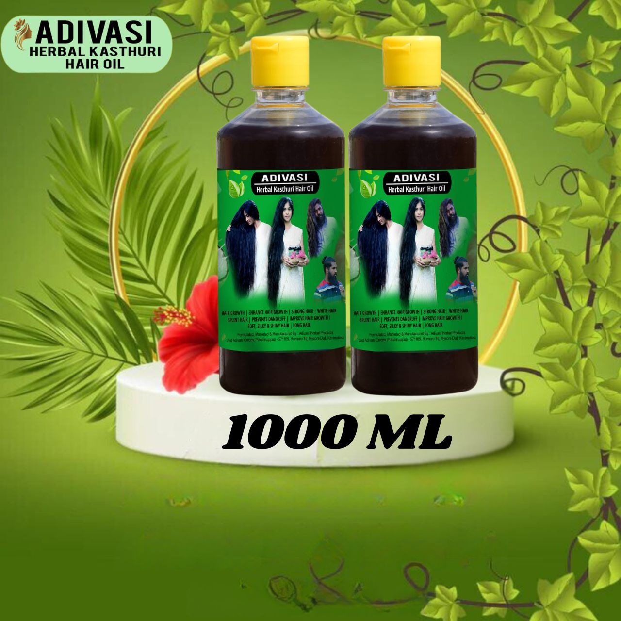 Adivas Kasturi Herbal Hair Oil 1000ml