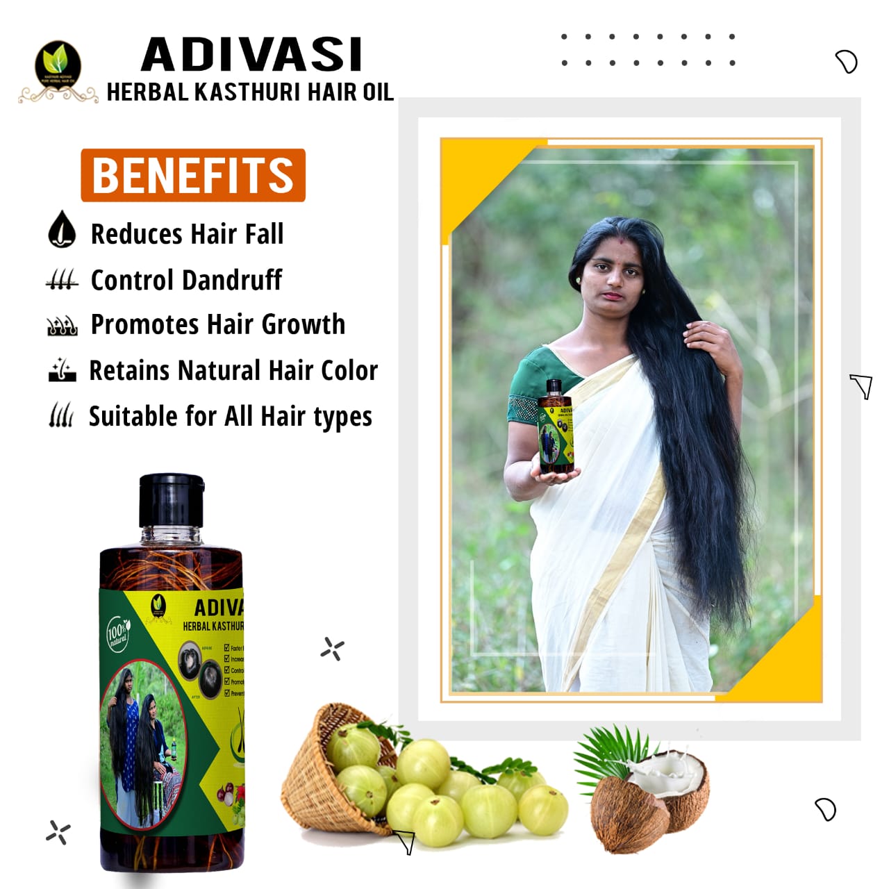 Adivasi Kasturi Herbal Hair Care 500ml