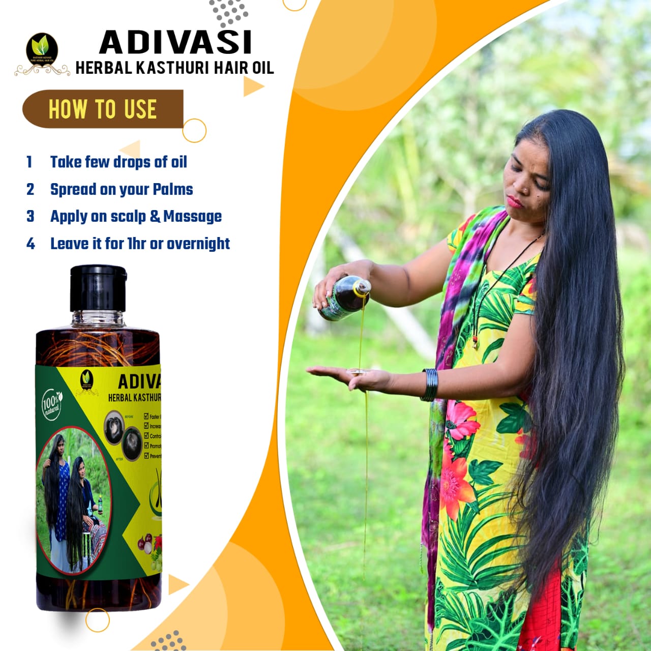 Adivasi Kasturi Herbal Hair Care 500ml